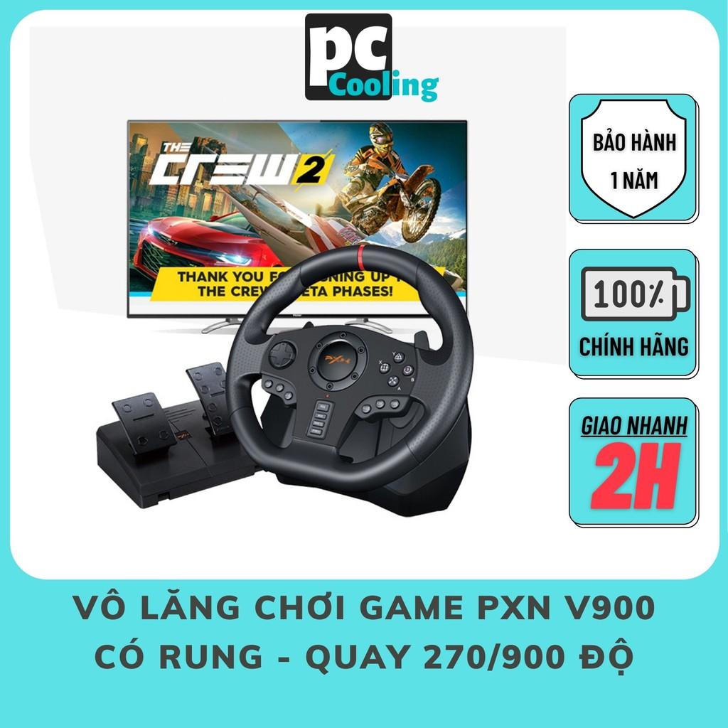 Vô lăng chơi game PXN V900 dùng cho PC/PS3/PS4/Xbox one/Nintendo switch - Quay 270-900 độ, có rung- HÀNG CHÍNH HÃNG