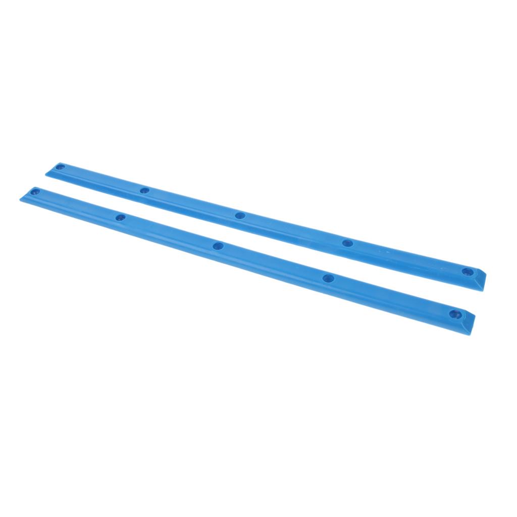 2x1 Pair Longboard Skateboard Rails with Mounting Screws Outdoor Sports Part Blue