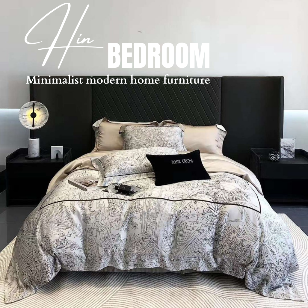 Bộ Chăn Ga Gối Drap Giường Tencel 100s Bộ Chăn Ga Gối Đệm 5 Món Chăn Chần Bông Lụa Nhà Hin Home Bedding
