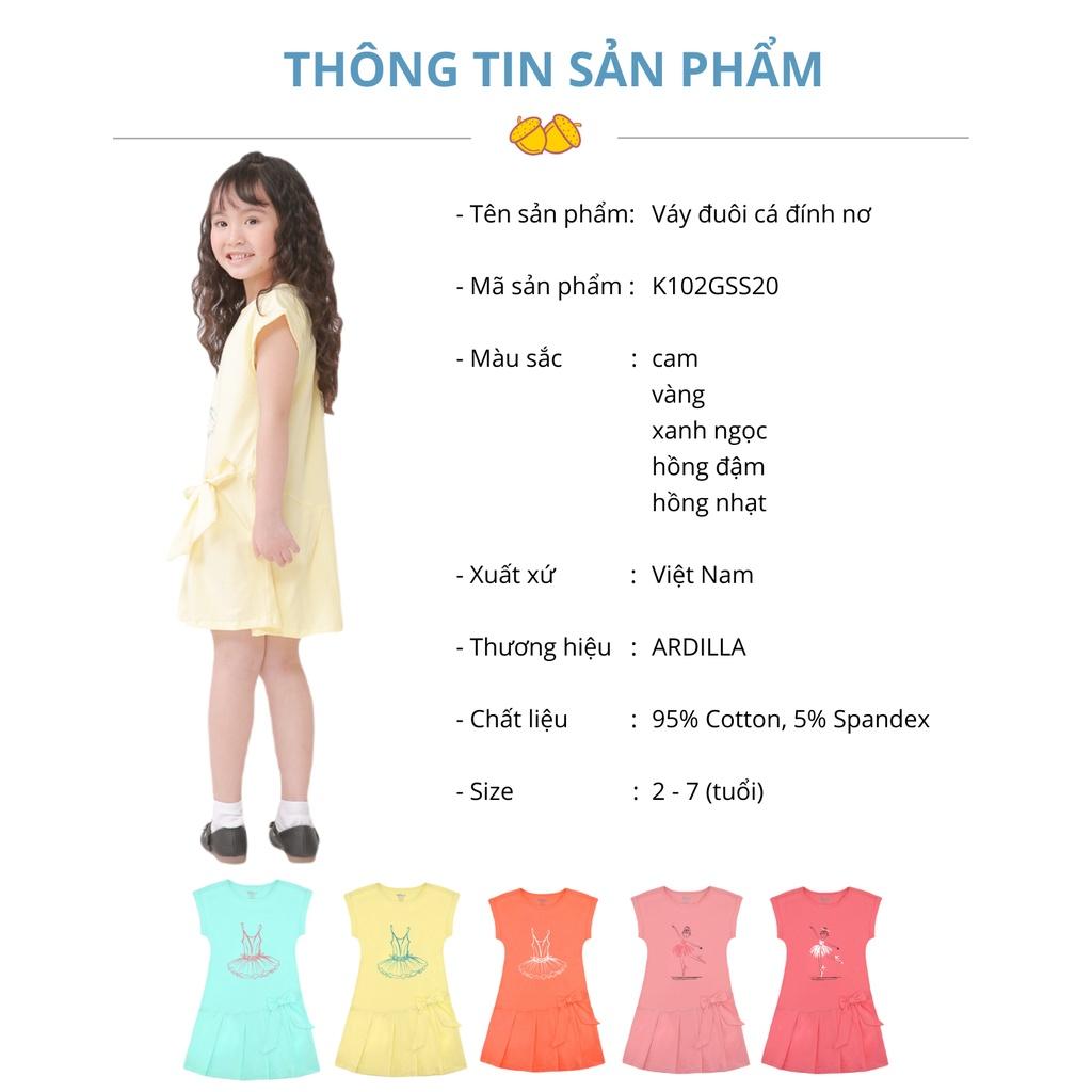 Váy Đuôi Cá Lệch Bé Gái ARDILLA Màu Sắc Tươi Sáng, Phần Eo Đính Nơ Điệu Đà Cho Bé Từ 2-7 Tuổi K102GSS20