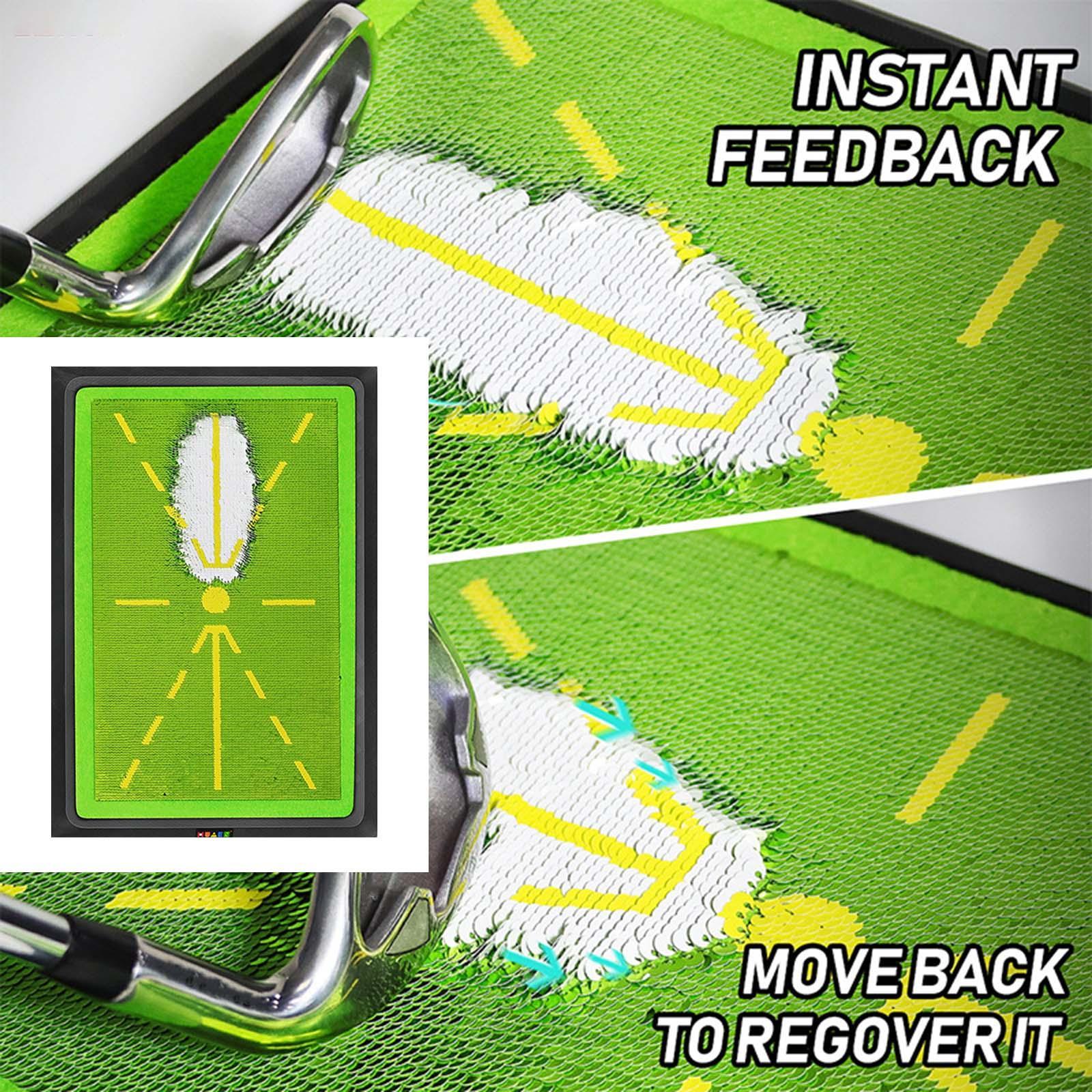 Golf Practice Swing Mat Golf Hitting Mat Path Feedback Portable Impact Mat Golf Training Mat for Driving Chipping Home outdoor Indoor