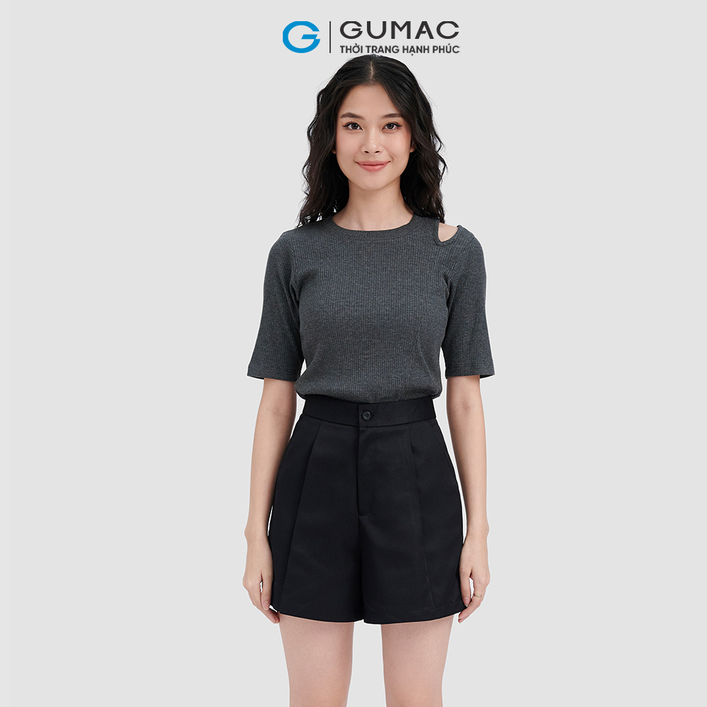 Áo thun nữ GUMAC ATC10031 kiểu khoét vai trẻ trung