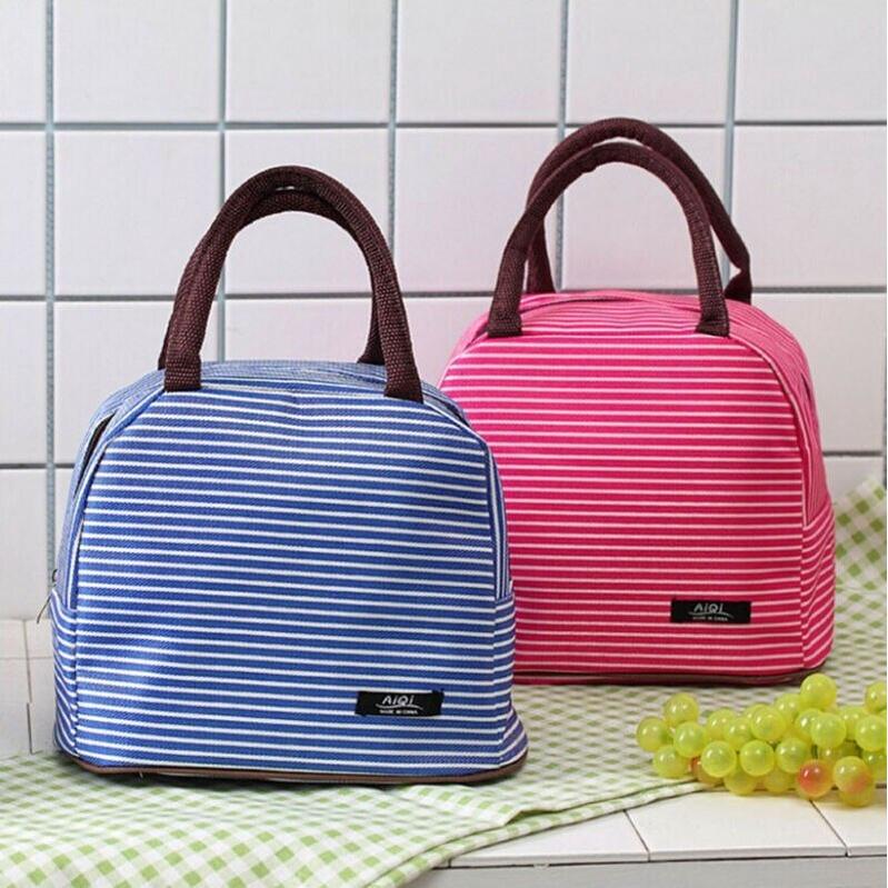 1PC Portable Lunch Bag New Thermal Insulated Lunch Box Tote Cooler Handbag Bento Pouch Dinner Container School Food Storage Bags