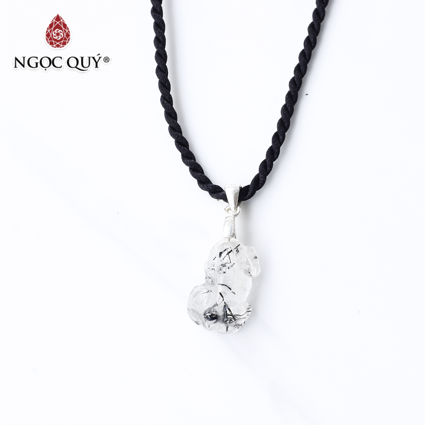 Mặt dây chuyền tỳ hưu thạch anh tóc đen mệnh thủy, mộc - Ngọc Quý Gemstones