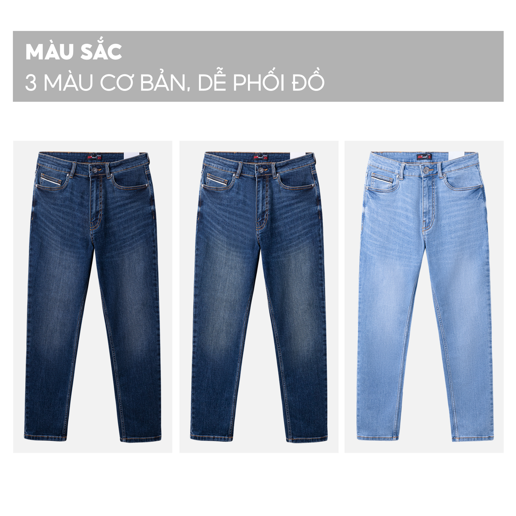 Quần Jean Nam 5S, Chất Liệu Cotton Cao Cấp, Mềm Mịn, Co Giãn, Màu Sắc Basic, Trẻ Trung (QBD23004)