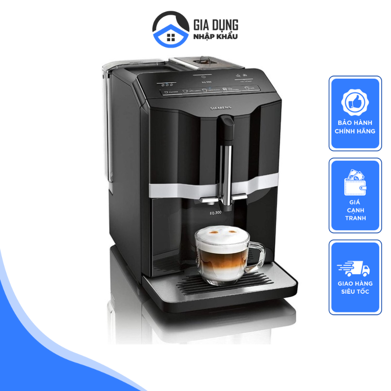 Máy Pha Cà Phê Tự Động Siemens TI35A509DE EQ300, Máy Pha Cafe, Espresso, Cappuccino, Coffee Machine, 1.4L, Nhập Romani