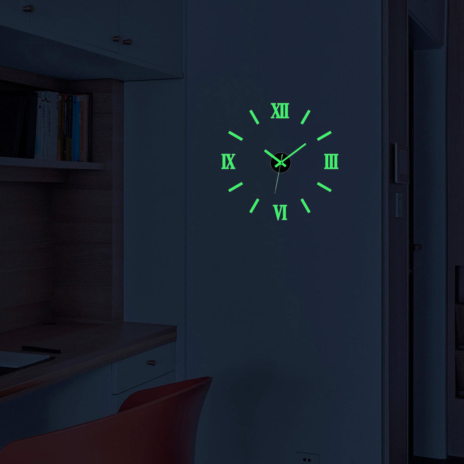 Luminous Wall Clock Stickers DIY Digital Clock Wall Stickers for Bathroom
