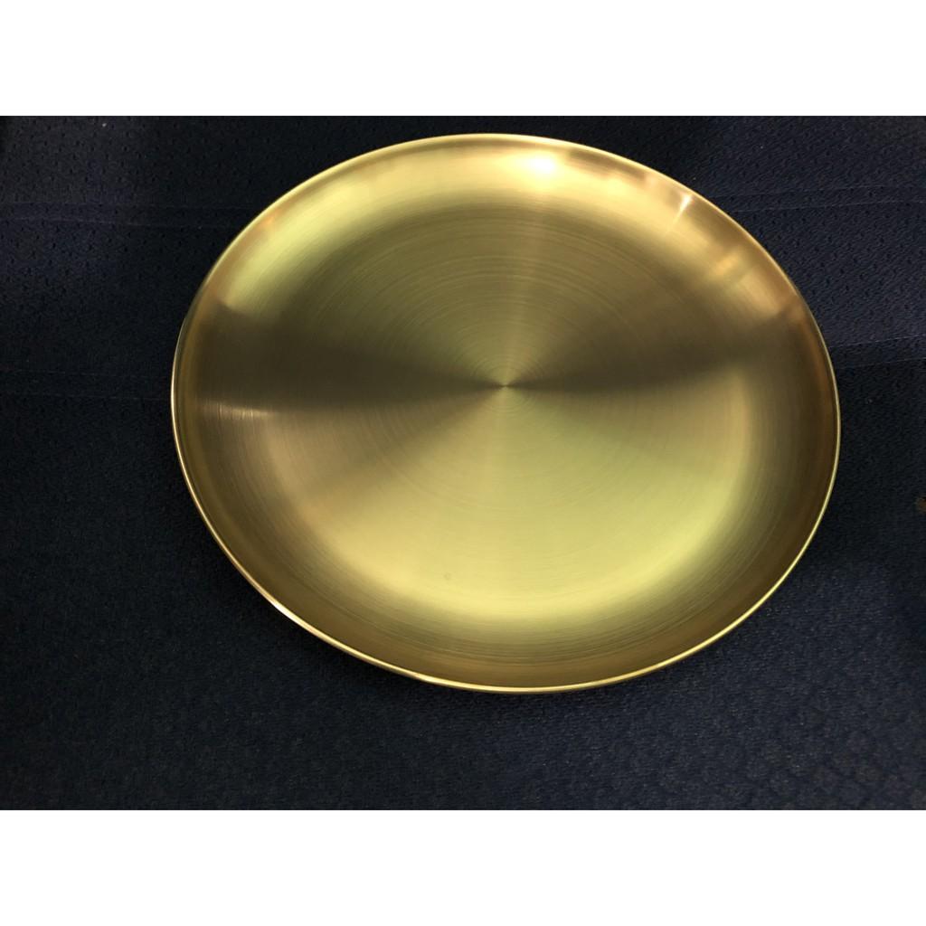 Đĩa tròn ovan vàng titan bóng inox 304 cao cấp size 26 dày nặng an toàn vệ sinh độ bền siêu cấp - inox 304