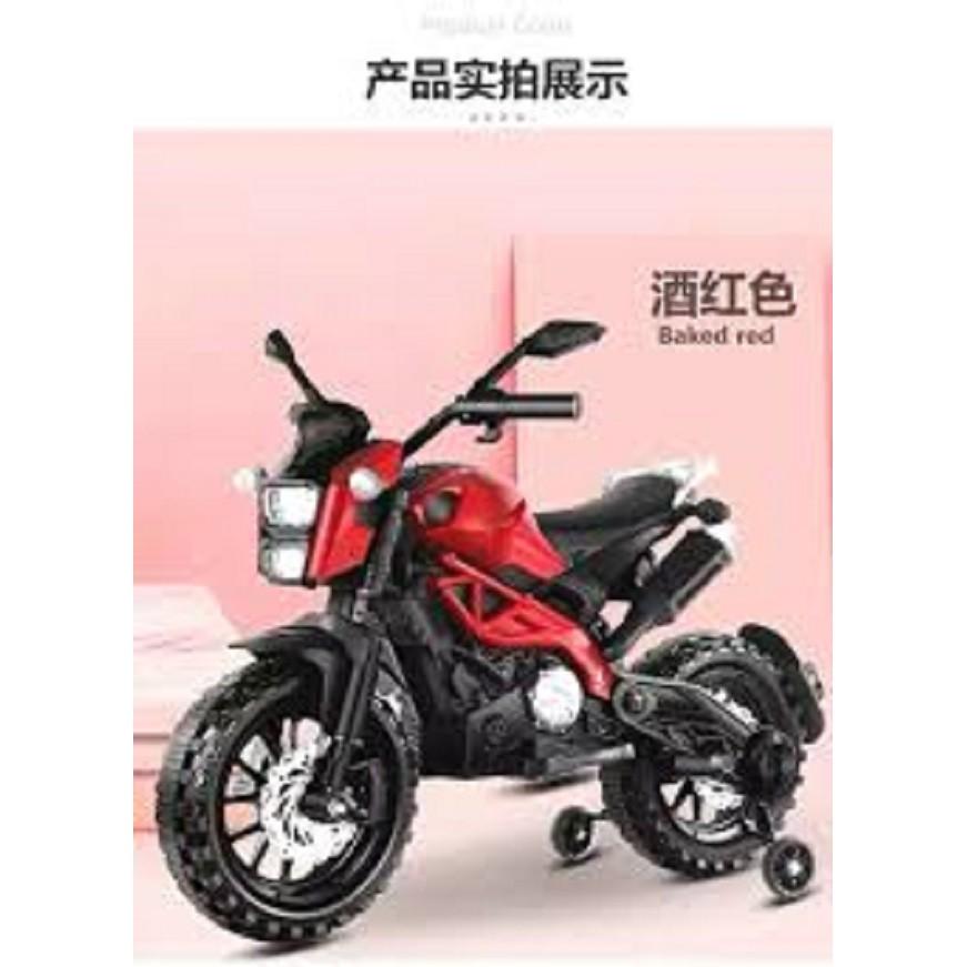 Xe máy điện moto 3 bánh DLS01 đồ chơi cho bé vận động đạp ga bản thể thao (Đỏ-Trắng) D.HSTORE