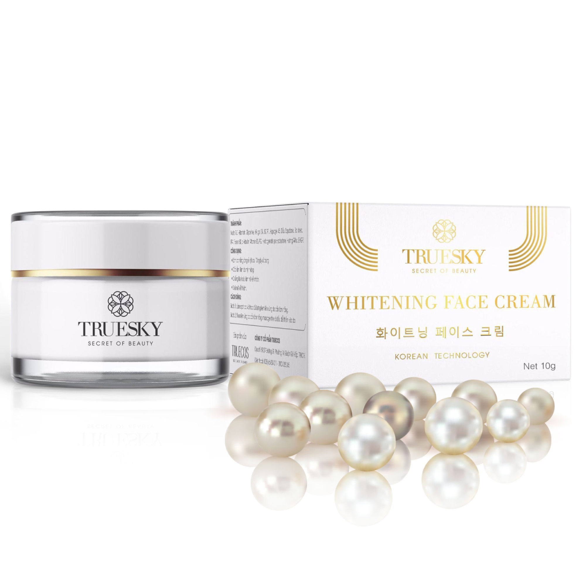 Kem dưỡng trắng da mặt Truesky chiết xuất ngọc trai hồng y dạng lotion chính hãng 10g - Whitening Face Cream