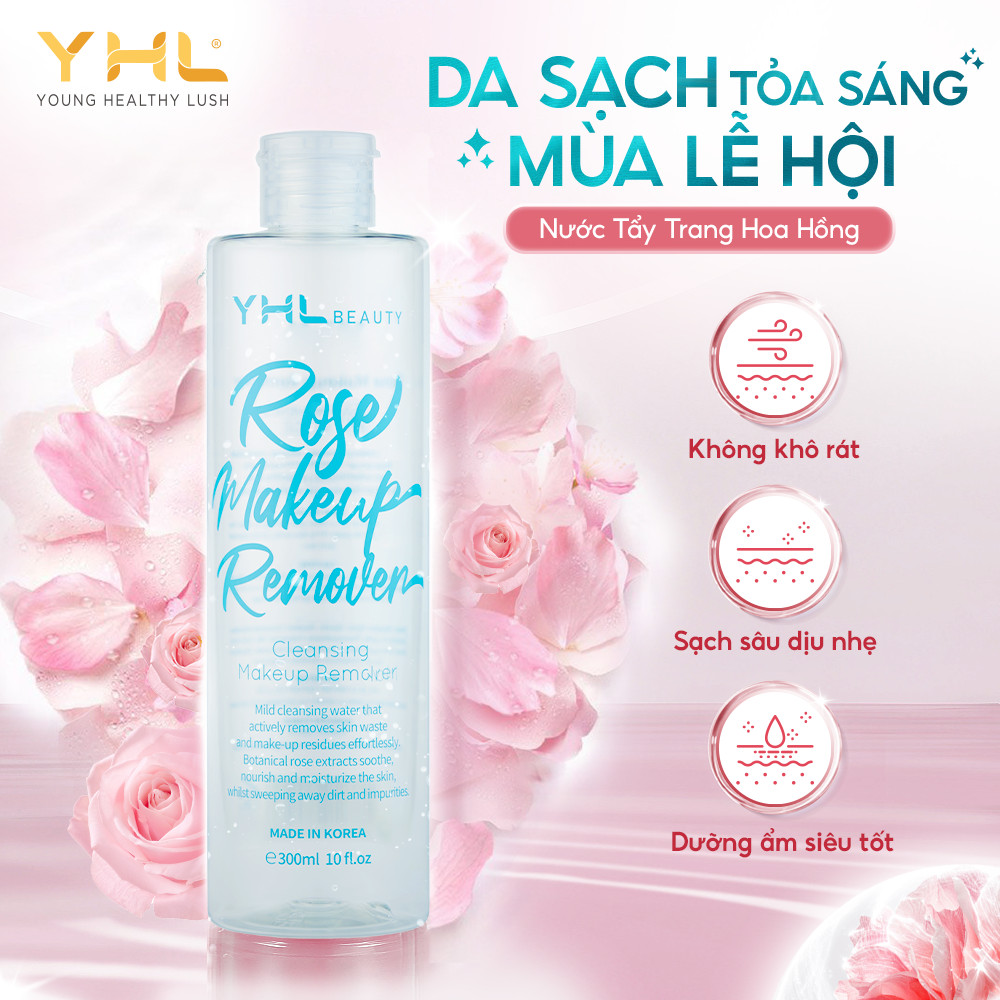 Nước tẩy trang hoa hồng YHL 300ml Hàn Quốc