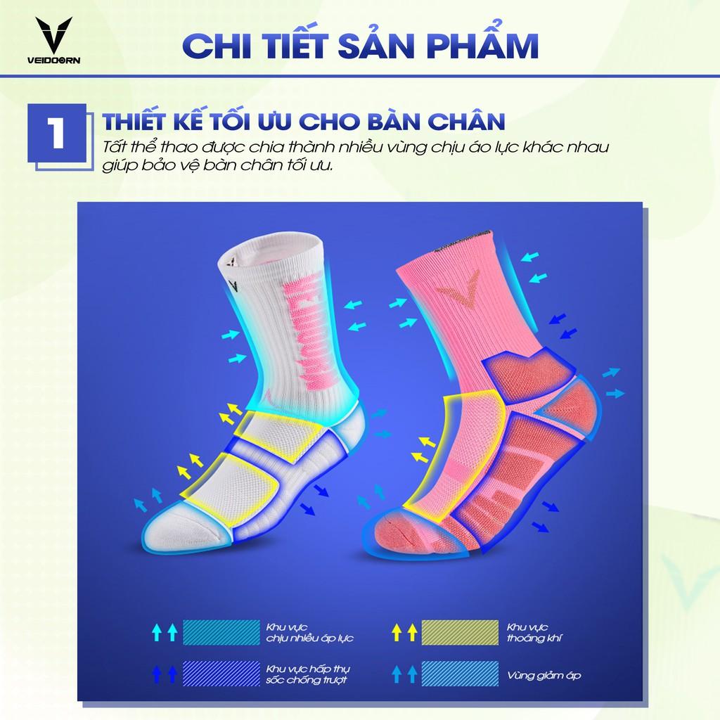 Tất Bóng Đá Veidoorn Thoáng Khí, Khử Mùi, Đàn Hồi Cao Cấp VT007