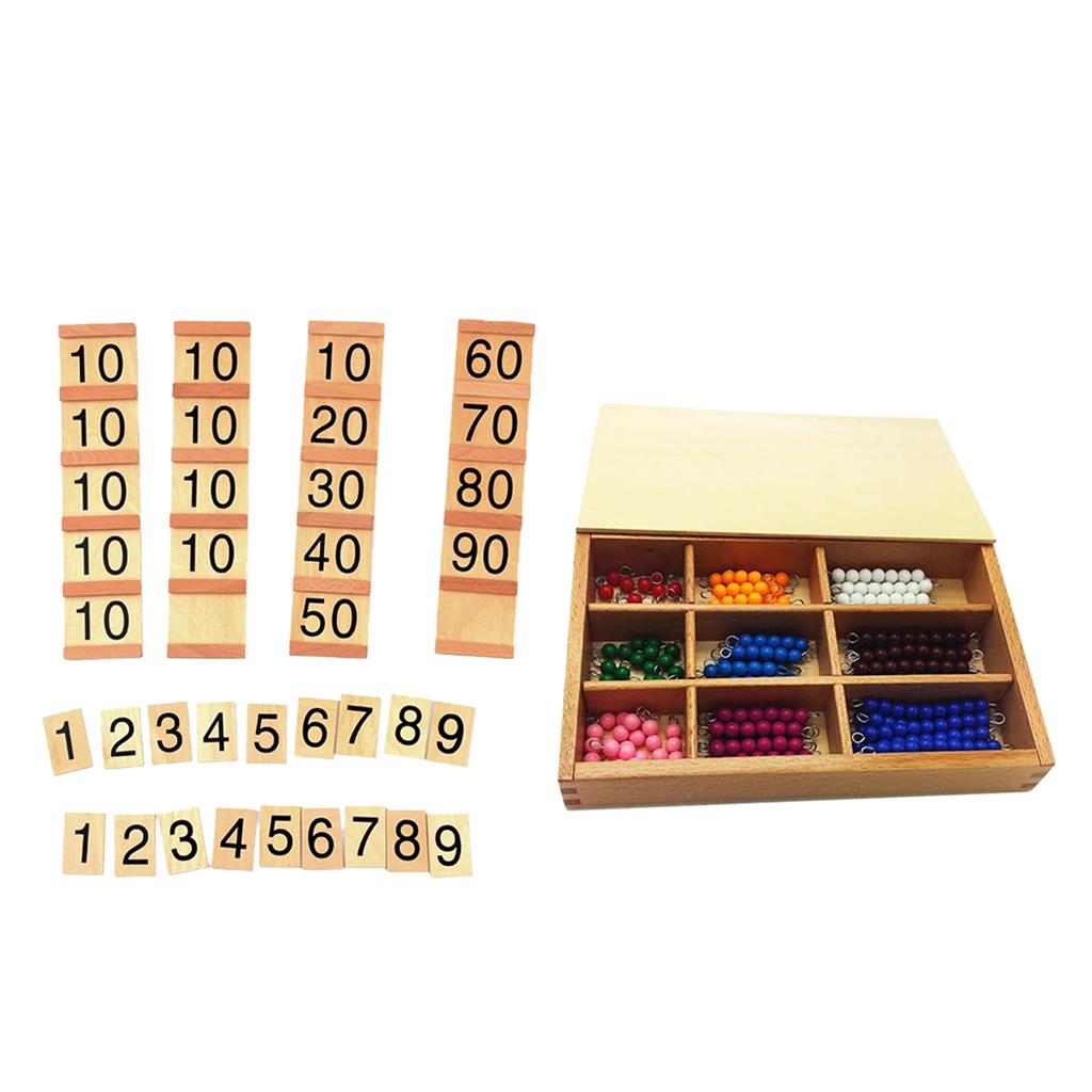 Beads Counting Insert Wood Board Counting Number Kids Educational Toy