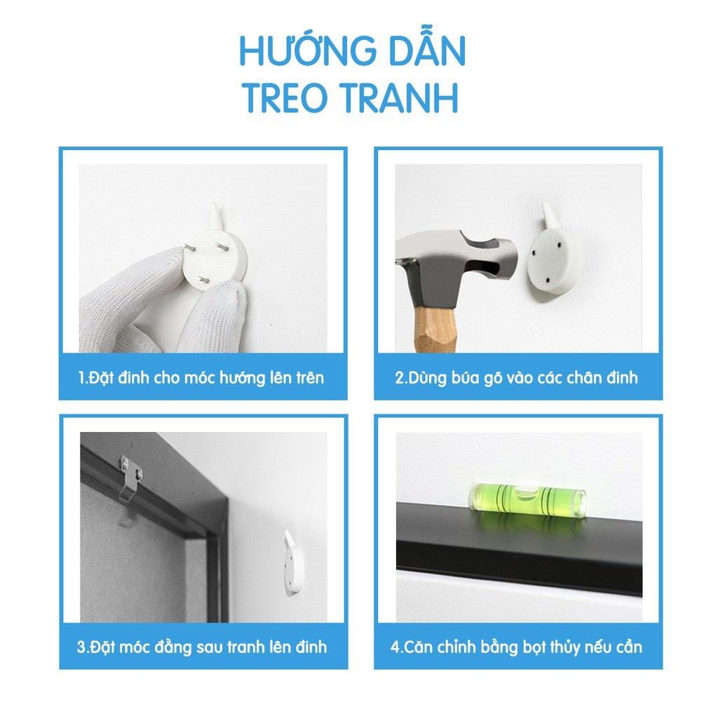 Bộ 3 tranh Hươu nai may mắn treo tường H122_11138849 KT 30 x 45 x 3 bức tặng đinh 3 chân treo tranh