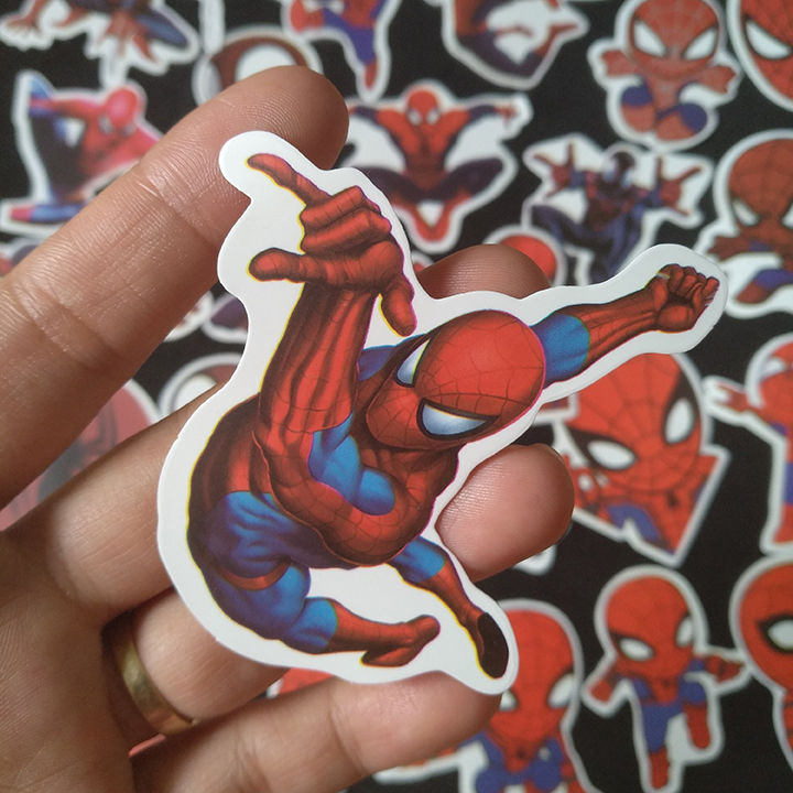 Bộ Sticker dán cao cấp chủ đề SPIDER MAN - NGƯỜI NHỆN - Dùng dán Xe, dán mũ bảo hiểm, dán Laptop...