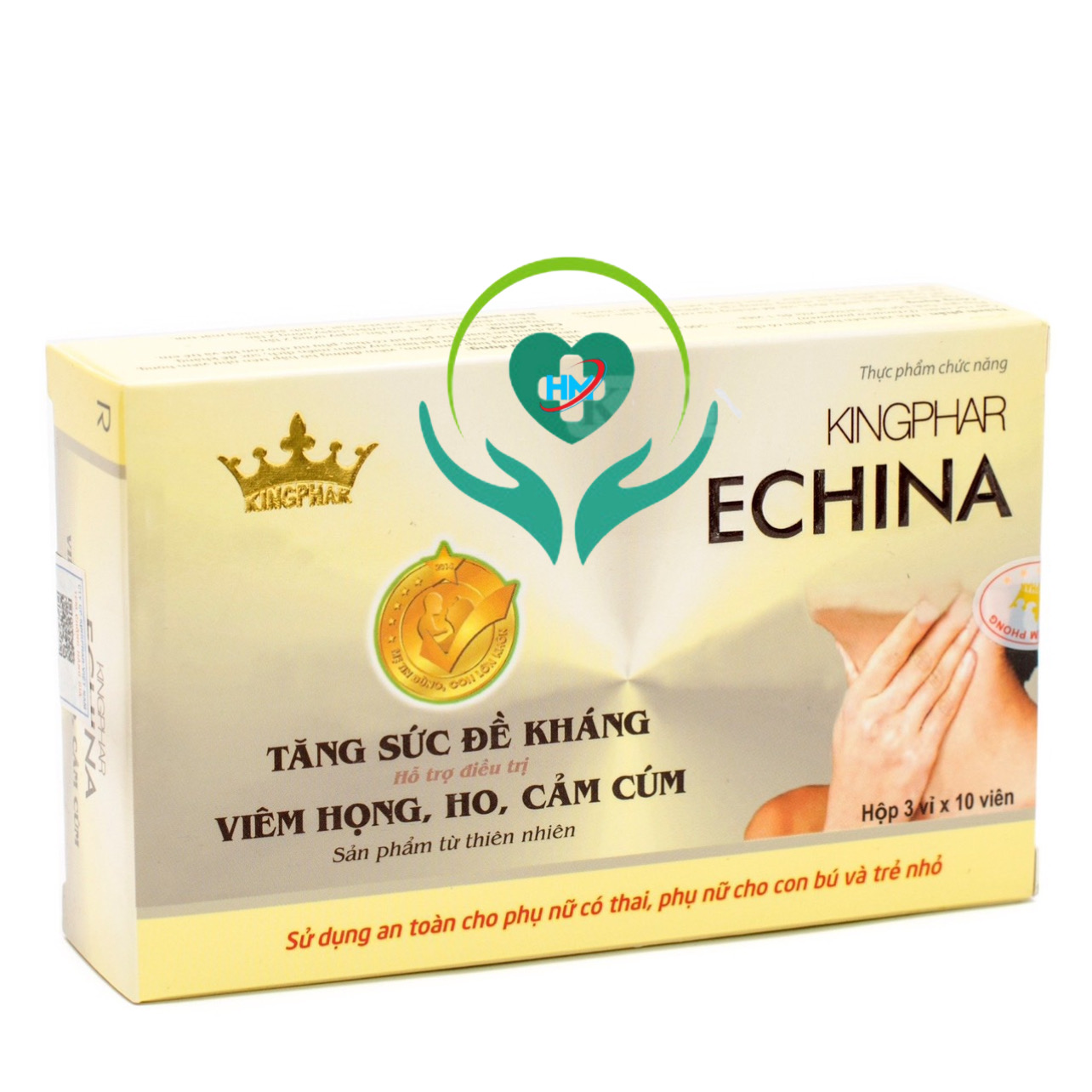 Viên uống Kingphar ECHINA - Hộp 30v – Tăng cường miễn dịch, giảm ho, cảm cúm