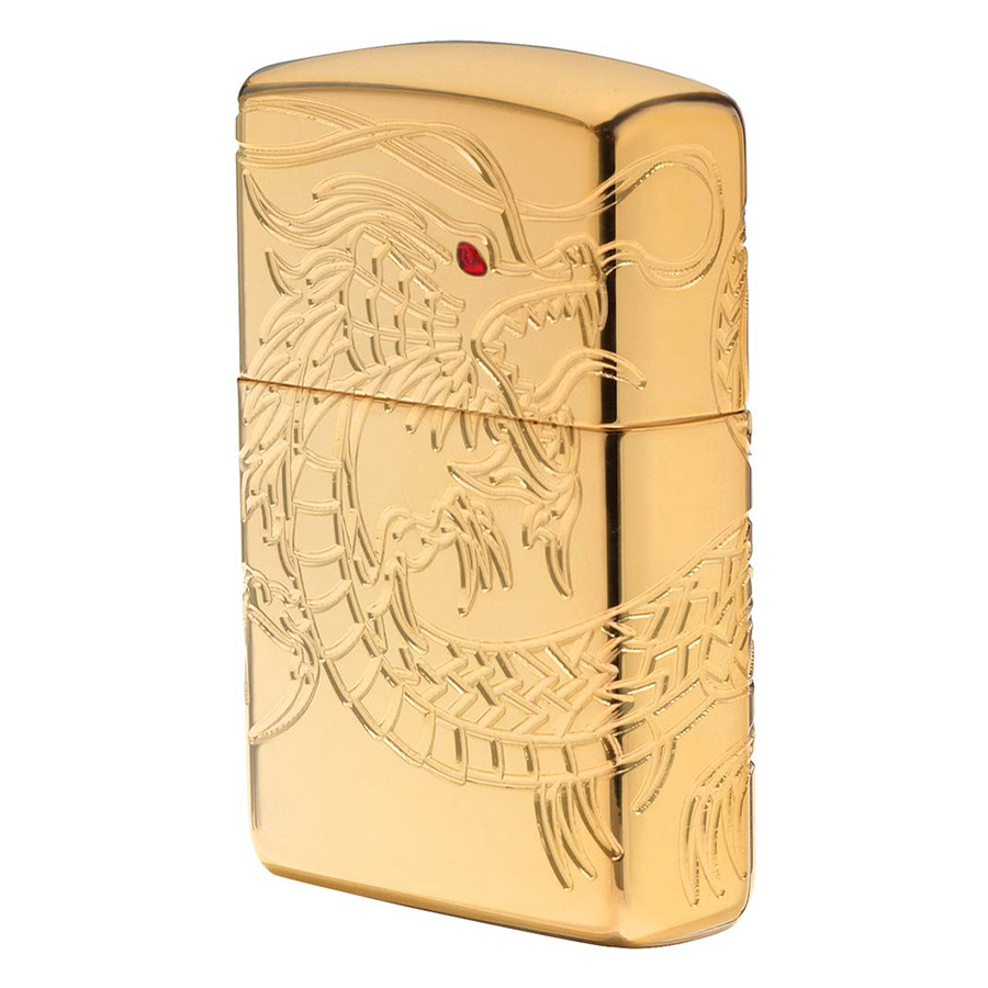 Bật Lửa Zippo 29265 - Bật Lửa Zippo Armor Red Eyed Dragon 360 Degree Engraving Gold Plate