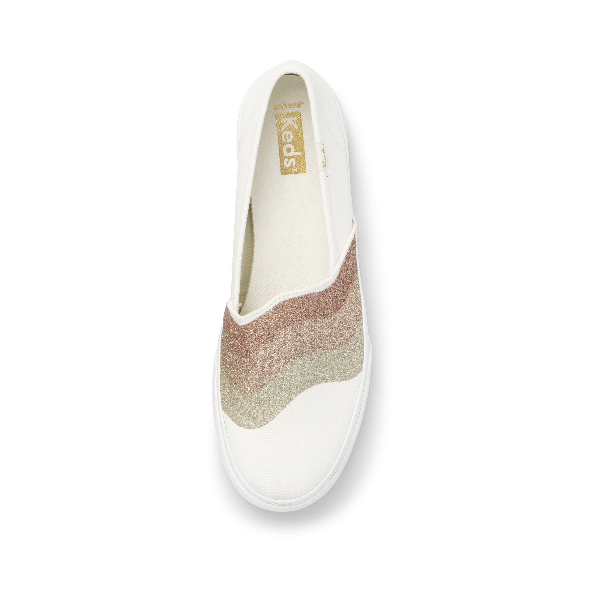 Giày Keds Nữ- Double Decker Wave Glitter Canvas Cream- KD065932