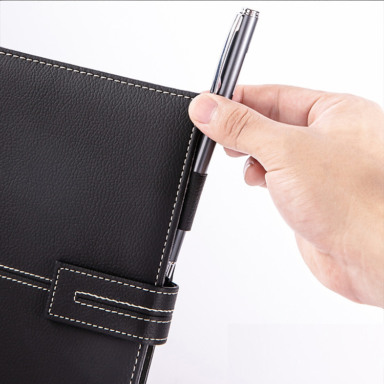 Bộ Sổ Tay Bằng Da Deli Và Bút Gel, Nhật Kí 120 Trang Có Nút Từ Tính Đánh Dấu Trang Leather Notebook Set