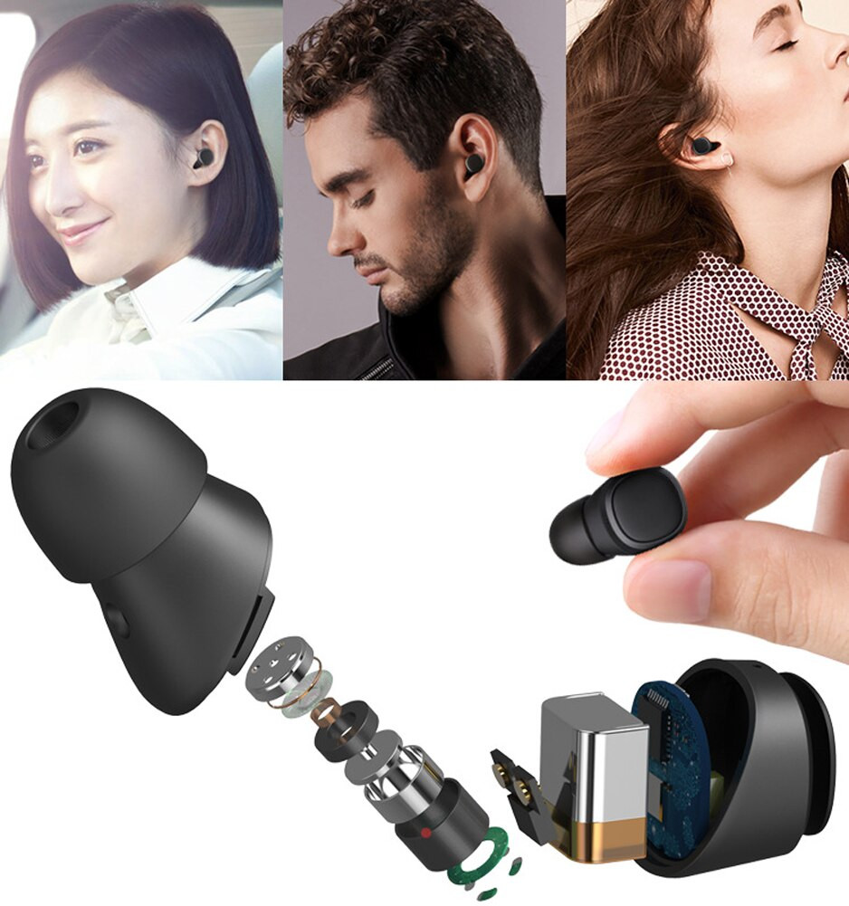 Tai Nghe Bluetooth True Wireless VINETTEAM T1 5.0 Tai Nghe Không Dây Tai Nghe Nhét Tai Khử Tiếng Ôn Tích Hợp Micro - Tự Động Kết Nối - Tương Thích Cao Cho Tất Cả Điện Thoại - Hàng Chính Hãng(Có Túi Đựng)