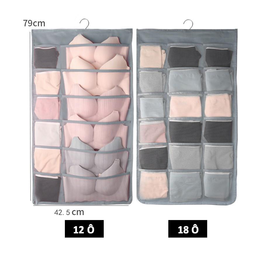 Túi treo đồ lót 2 mặt 30 ngăn xếp quần áo gọn gàng tiện lợi.