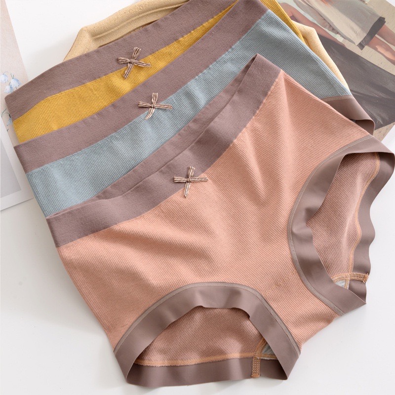 Quần lót cotton dệt kim cạp màu mặc siêu mát, siêu thấm mồ hôi