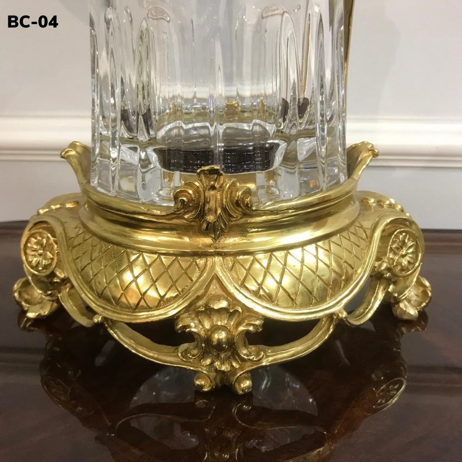 Bình hoa cổ pha lê Tiệp họa tiết Vẹt tân cổ điển đắt giá sang trọng BC-04