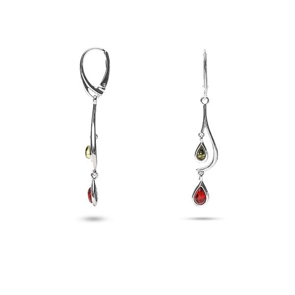 Bông tai Bạc 925 đính Đá Hổ Phách Multifaceted Millenne Paris MLER1054BA