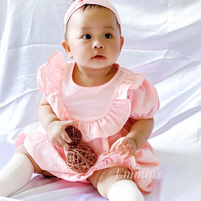 Emmins  ̀ ̛+̀ ̣ ̣̂ bé gái [Áo liền quần,bodychip,Bodysuit,chụp đầy tháng thôi nôi