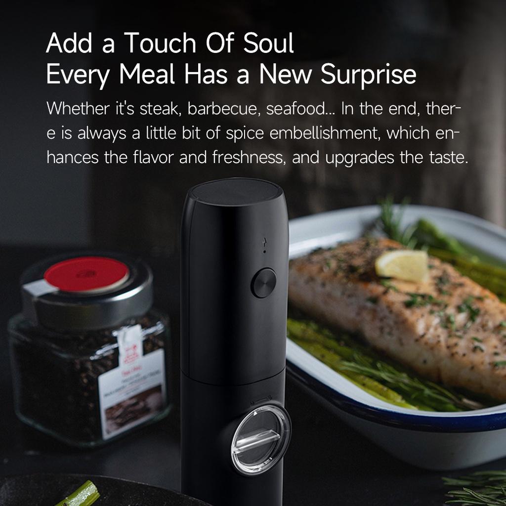 Máy xay tiêu XIAOMI YOUPIN hoạt động điện bằng gốm điều chỉnh được có đế sạc tiện lợi