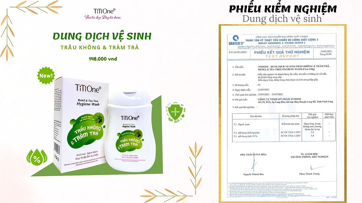 Dung dịch vệ sinh Trầu không tràm trà TiTiOne