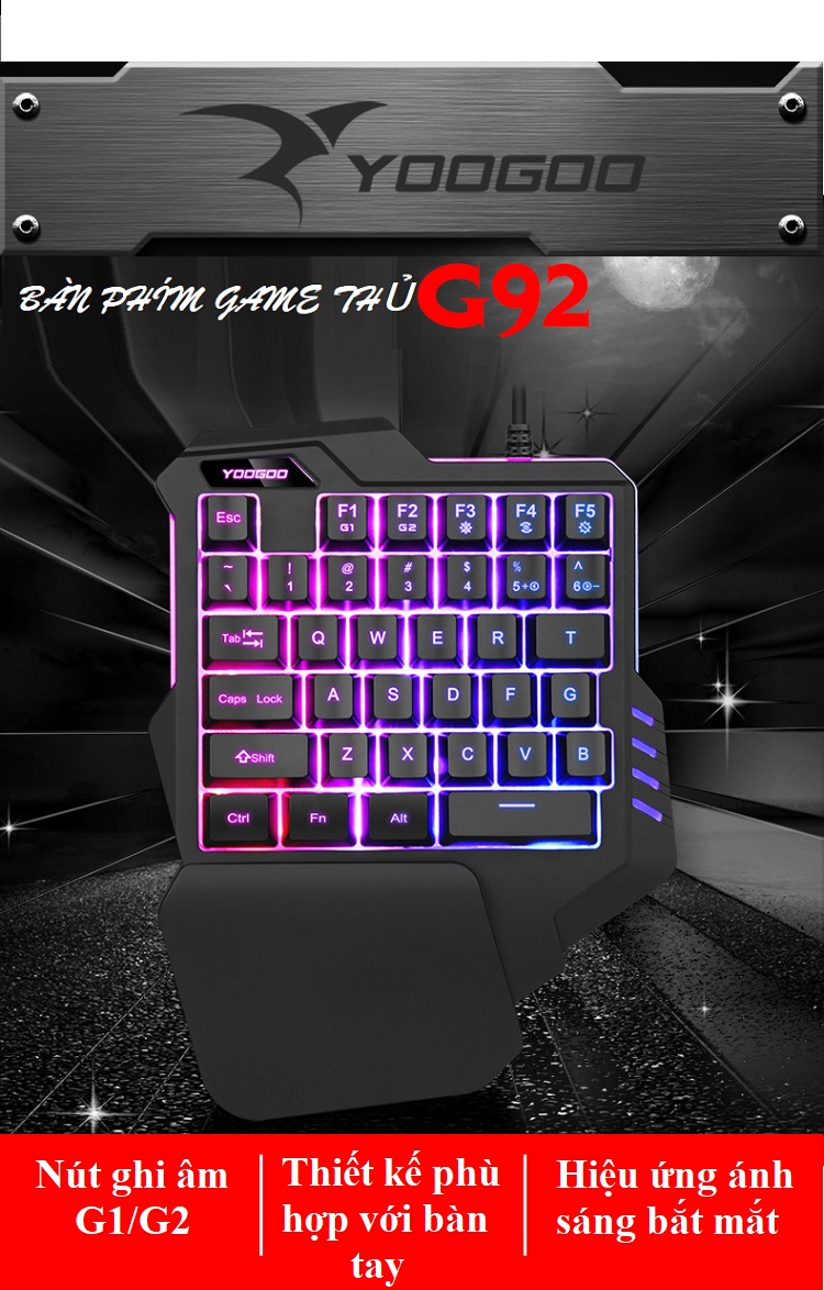 Bàn Phím Gaming YOOGOO G.92 Chơi Game Một Tay Dành Cho Các Game Thủ