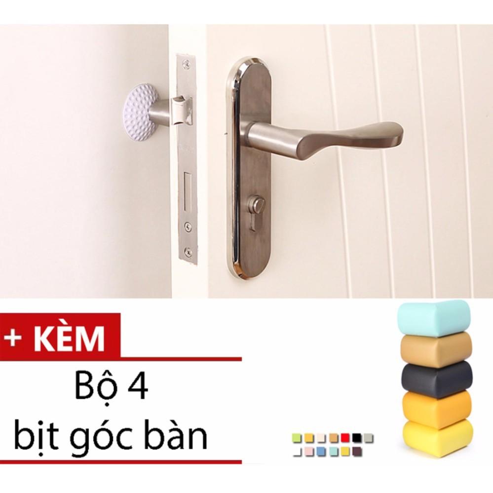 Bộ 4 chặn cửa giảm tiếng ồn và chống trầy xước tường tiện dụng + Tặng kèm 4 bịt góc bàn an toàn cho bé