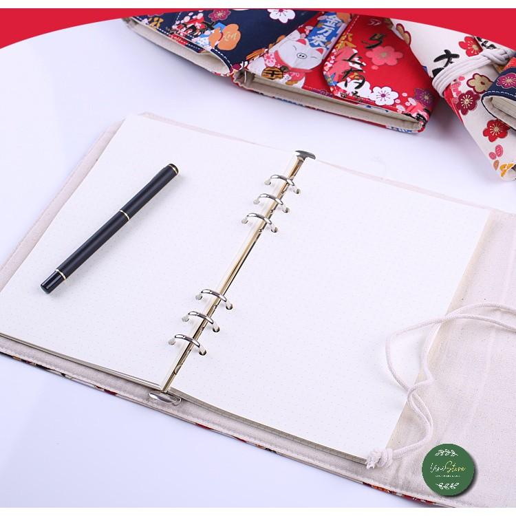 Sổ Còng bìa vải canvas - Sổ tay mèo đáng yêu