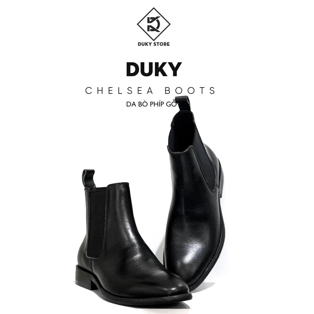 (Bảo hành 1 tháng) Giày Chelsea boot nam da bò đế phíp gỗ sang trọng - Duky Store