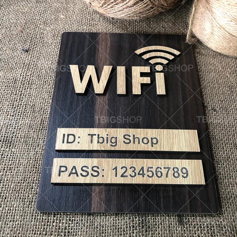 Bảng ghi wifi password bằng gỗ cắt laser loại dán tường