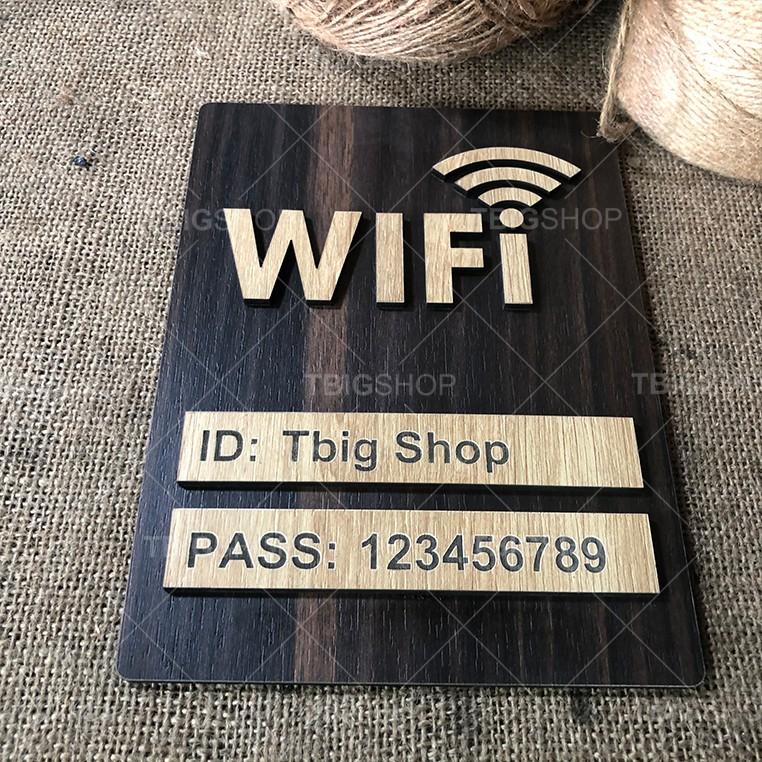 Bảng ghi wifi password bằng gỗ cắt laser loại dán tường