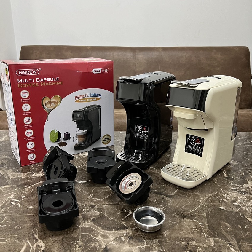 Máy pha cà phê 6 trong 1 Espresso, Viên Nén Nespresso, Nescafe Dolcegusto, Kcup, Túi ESE POD và Trà - Thương hiệu Mỹ cao cấp HiBREW H1B - Hàng Nhập Khẩu