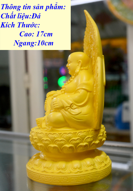 Tượng Ngài Di Lặc Bồ Tát ngồi đài hào quang cao 17cm-Nhiều mẫu