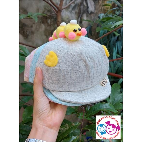 Mũ lưỡi trai GÀ BÔNG vải cotton mềm mịn cho bé từ 0-15 tháng tuổi