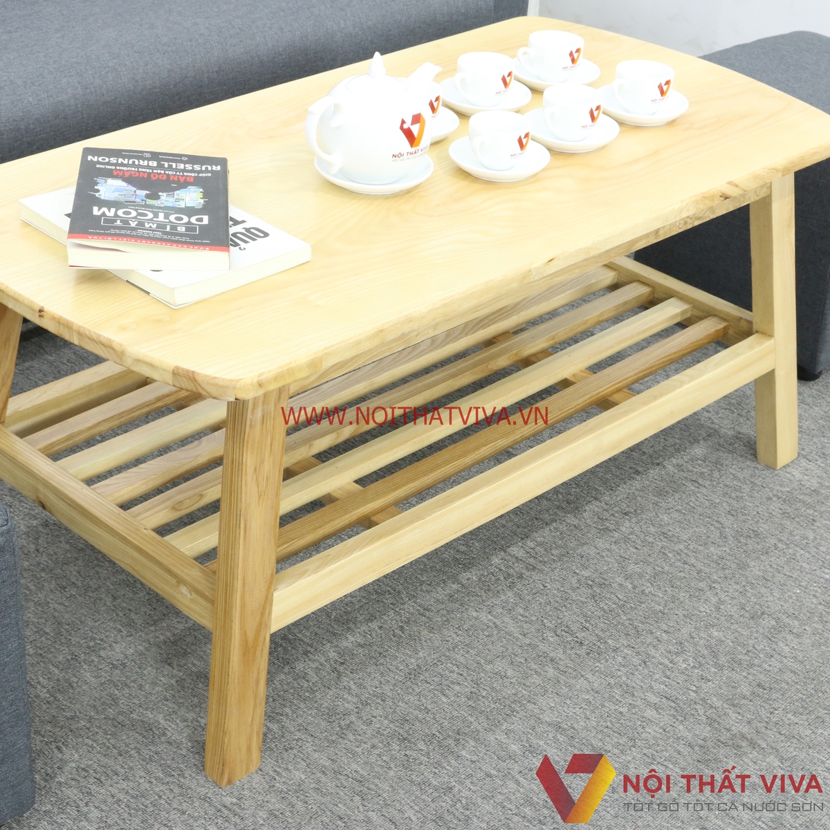 Bộ Bàn Ghế Sofa Nệm Bọc Nỉ Màu Xám 6 Món Gọn Đẹp Hiện Đại Giá Rẻ