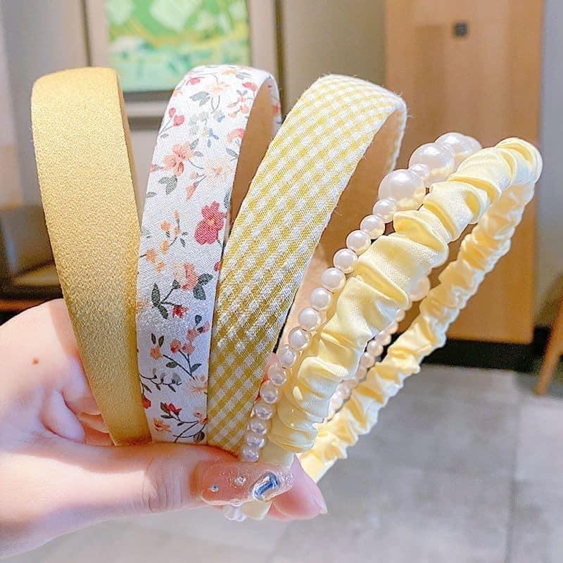 Set 5 Bờm Tóc Vải Màu Pastel Xinh Xắn Dễ Thương Cho Nữ