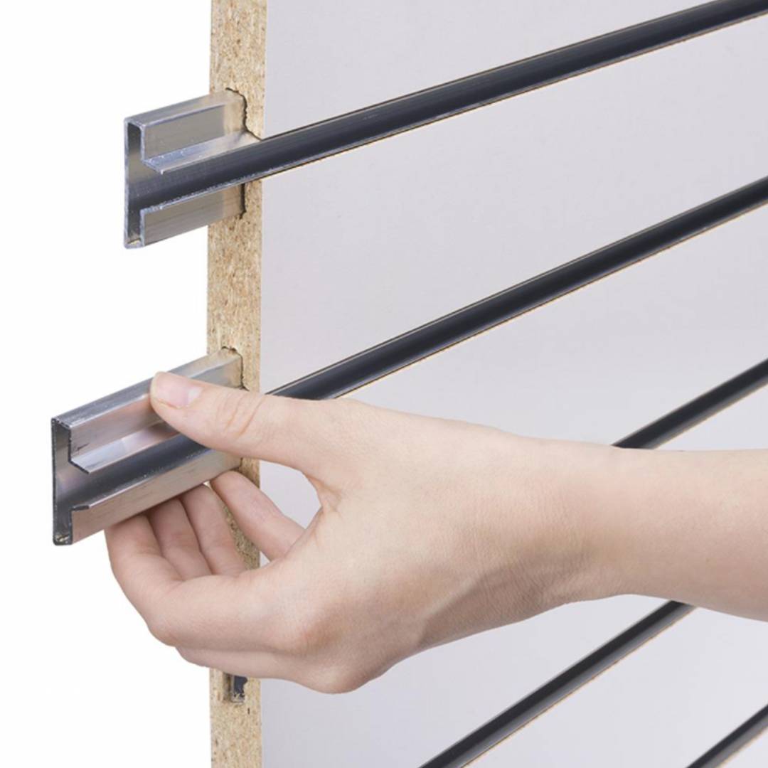 Tấm gỗ xẻ rãnh SMLIFE Slatwall - Walnut đậm - Ngang 120cm | Cao 240cm