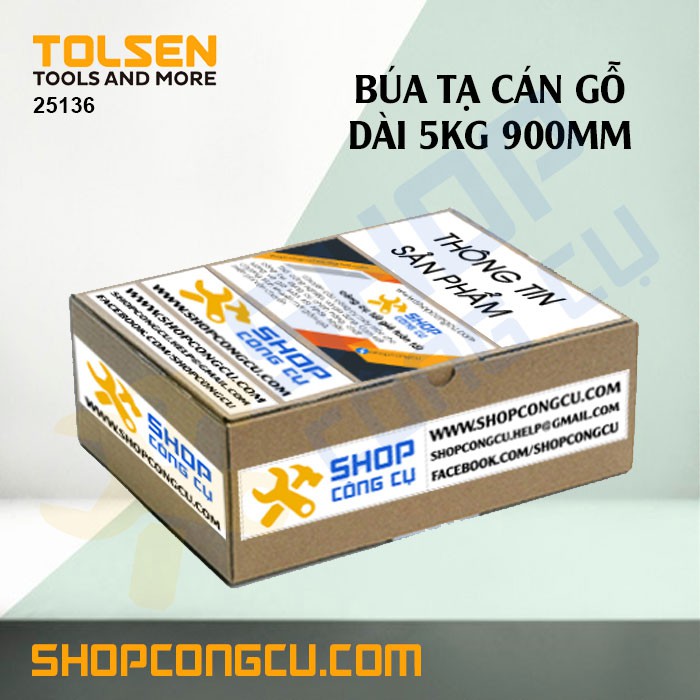 Búa tạ cán gỗ dài 5Kg Tolsen 25136