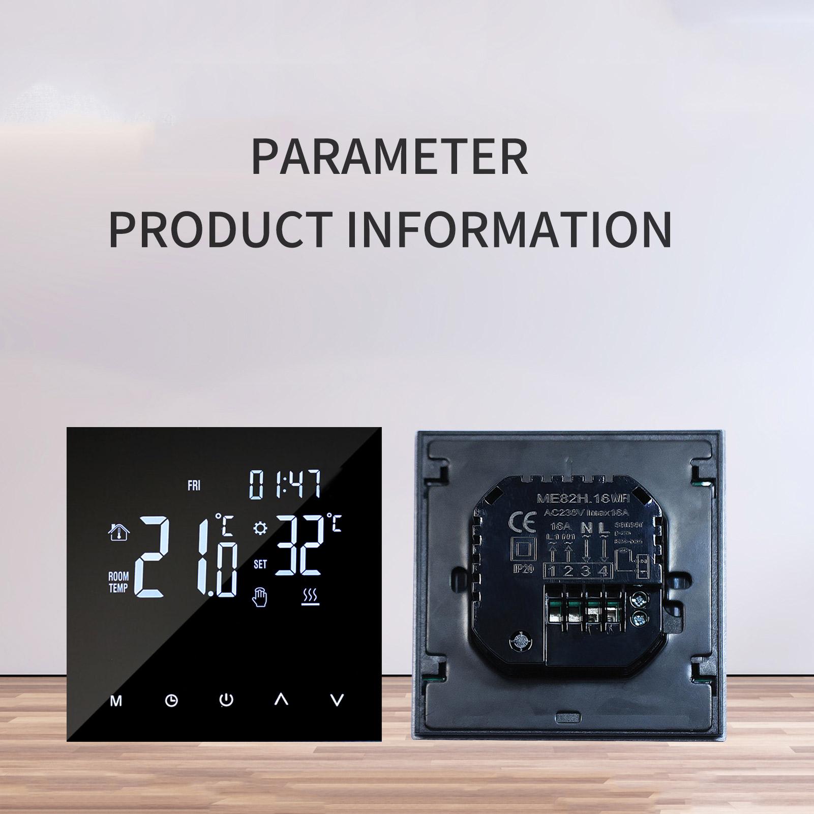 WIFI Smart Heating Thermostat Digital Temperature Controller Mobile Phone APP Control Touchscreen LCD Display Week Programmable Water Floor Heating & Gas Boiler Thermostat Anti-freeze for Home School Office Hotel SmartLife APP Control