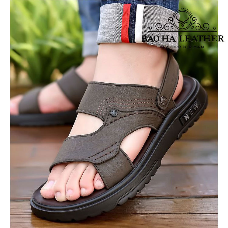 Dép quai hậu nam trung niên đơn giản, mềm nhẹ, thoải mái BHD1915 Giày sandal nam quai ngang