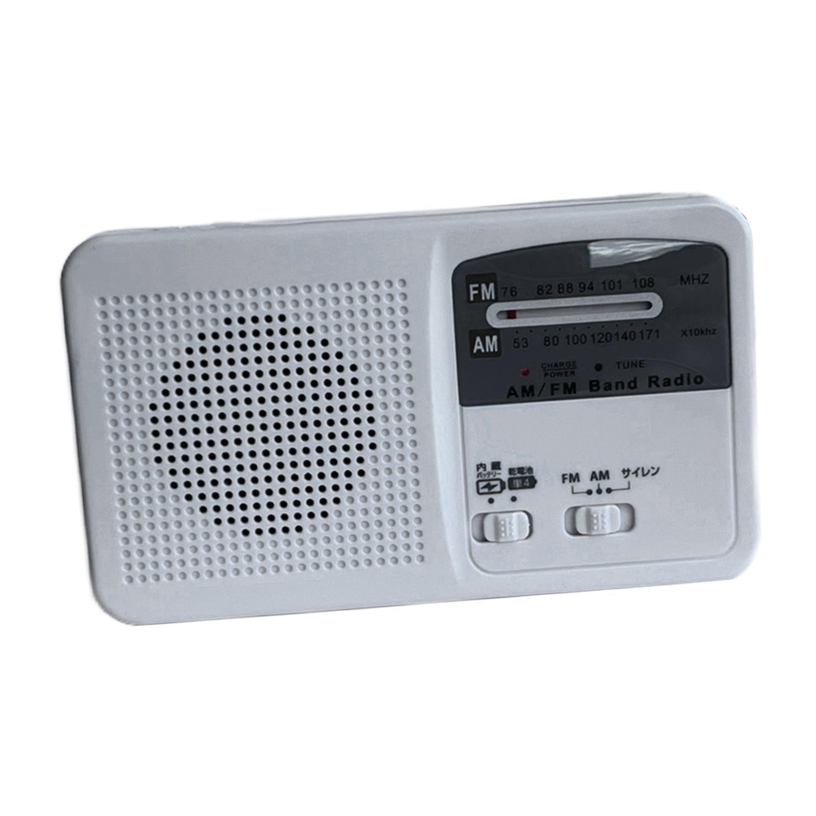 Powered Radio Solar Crank Battery AM/FM Radio White