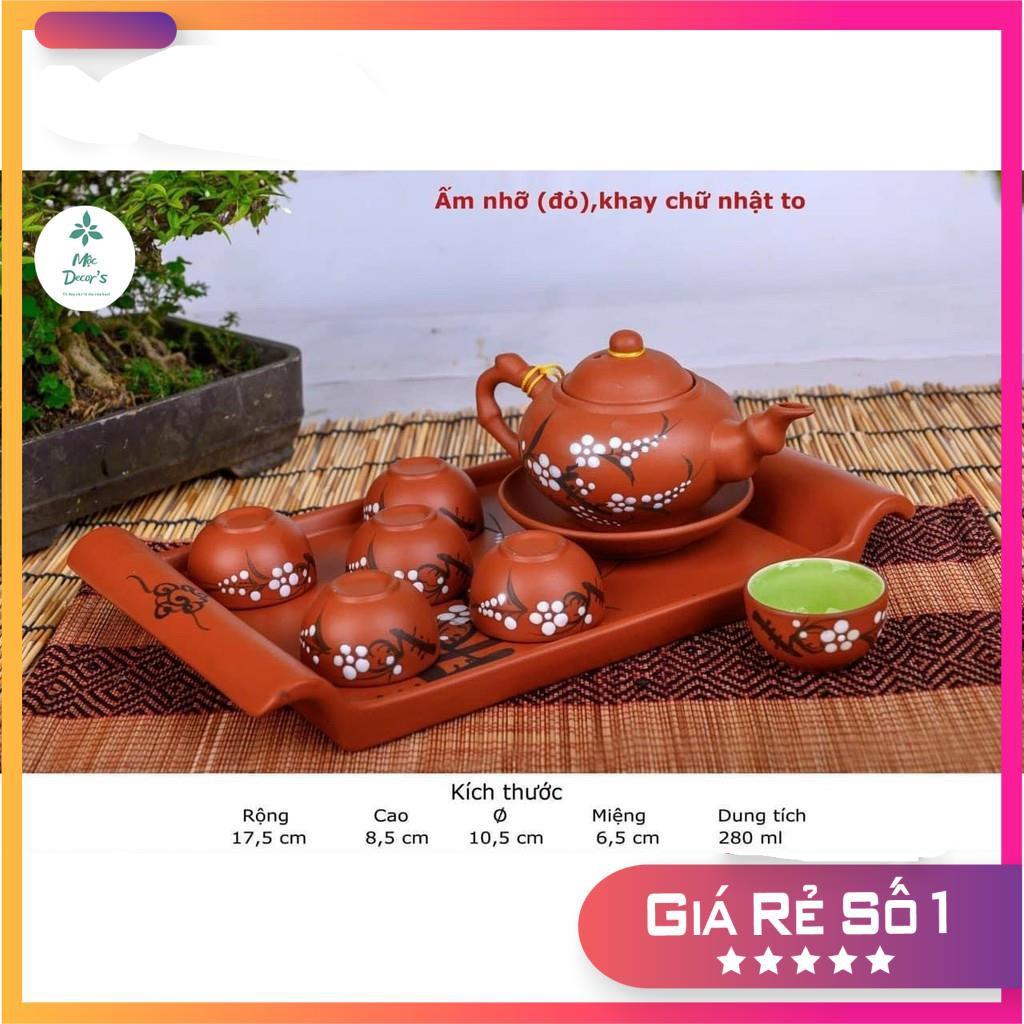 Ấm chén tử sa, ấm tử sa gốm sứ Bát Tràng giá rẻ 280ml mã 09