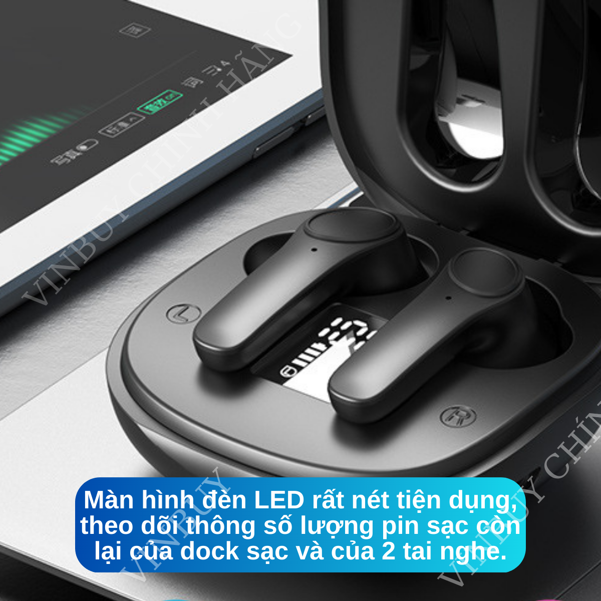 Tai Nghe Bluetooth Không Dây Nhét Tai Chống Ồn Cao Cấp V5.0 Chính Hãng Dùng Cho Iphone Samsung OPPO VIVO HUAWEI XIAOMI, Tai Nghe Không Dây - Hàng Chính Hãng VINBUY