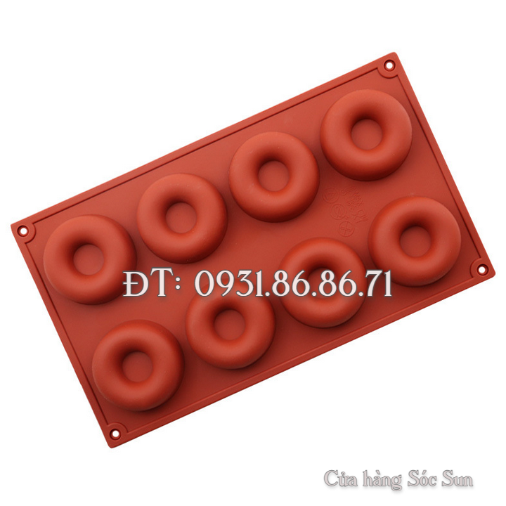 Khuôn silicon 8 bánh Donut – Mã số 1444